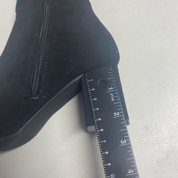 SHOEDAZZLE Nevaeh Women’s Tall Zip Boots Size 7 WC ( Wide Calf) Black Heel 2.5” - Picture 4 of 12